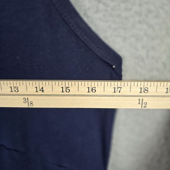 Karen Kane Tank Dress XL Blue White Colorblock Rayon Sleeveless High Low Resort - Picture 9 of 12